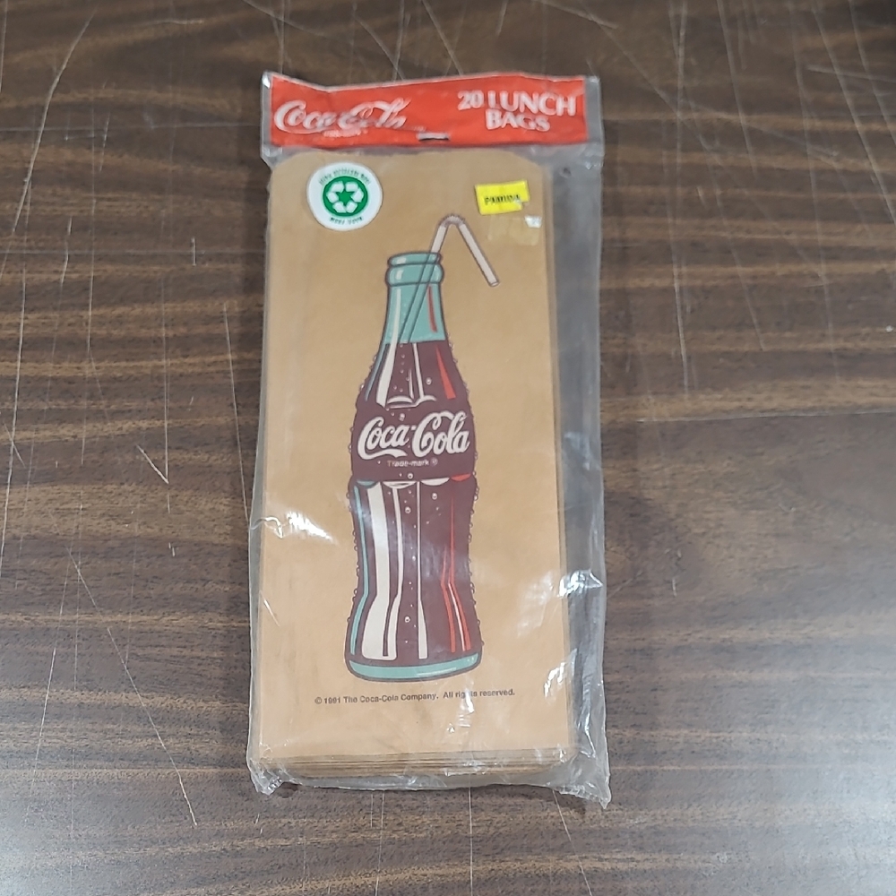 1991 Rare Coca-Cola Lunch Bags Brown Paper Package of 20